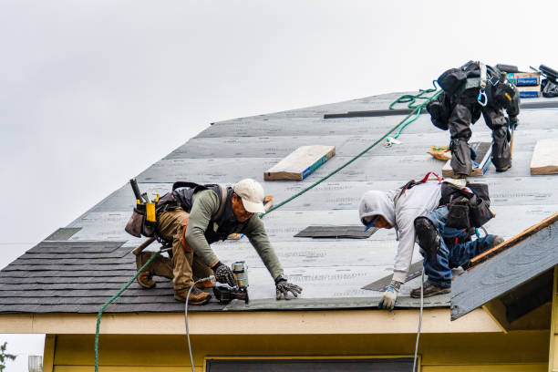 Professional Gutter Installation technician working in Bowman, ND